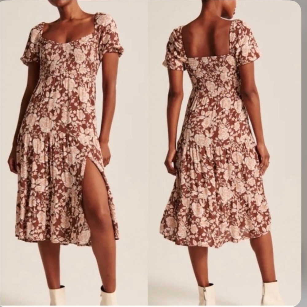 Abercrombie Puff Sleeve Midi Dress